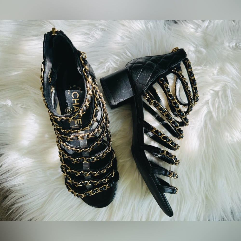 Chanel Interlocking Gladiator Sandals - Size 35C